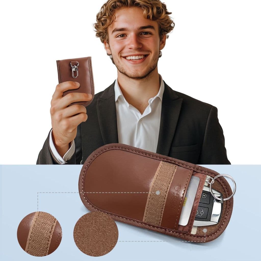 Tech-Protect KLR100 RFID-blockerande Nyckelfodral – Brun - Bild 6