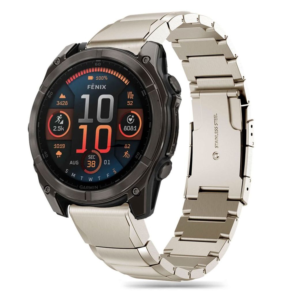 Tech-Protect SteelBand Kockarmband till Garmin Fenix 6X/7X/8 etc - Titanium