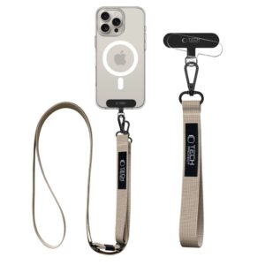 Tech-Protect C65 2-pack telefonrem för crossbody & handled – Beige