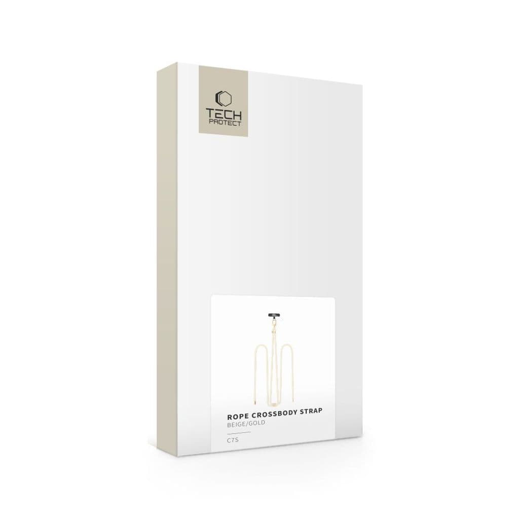 Tech-Protect C7S justerbar telefonrem – Beige/Guld