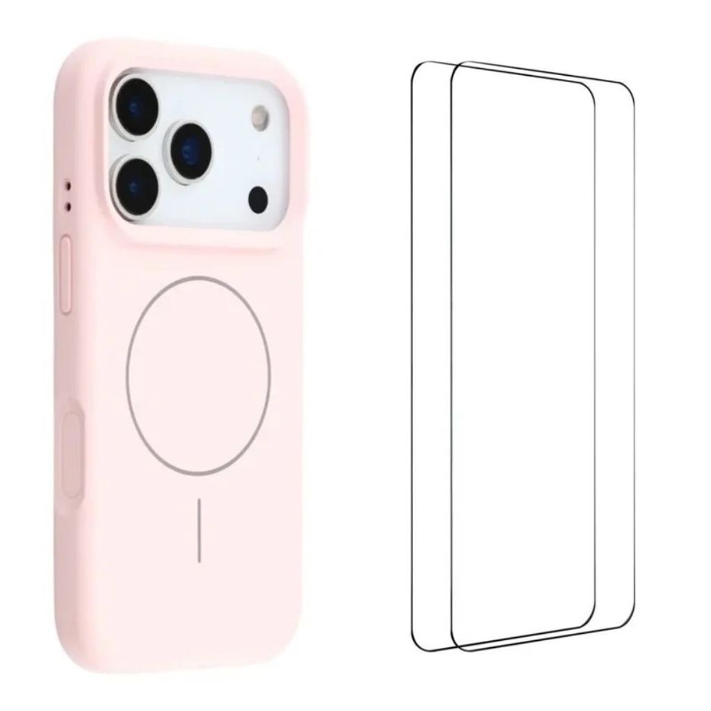 iPhone 18 Pro Max MagSafe Skal med 2 skärmskydd - Rosa
