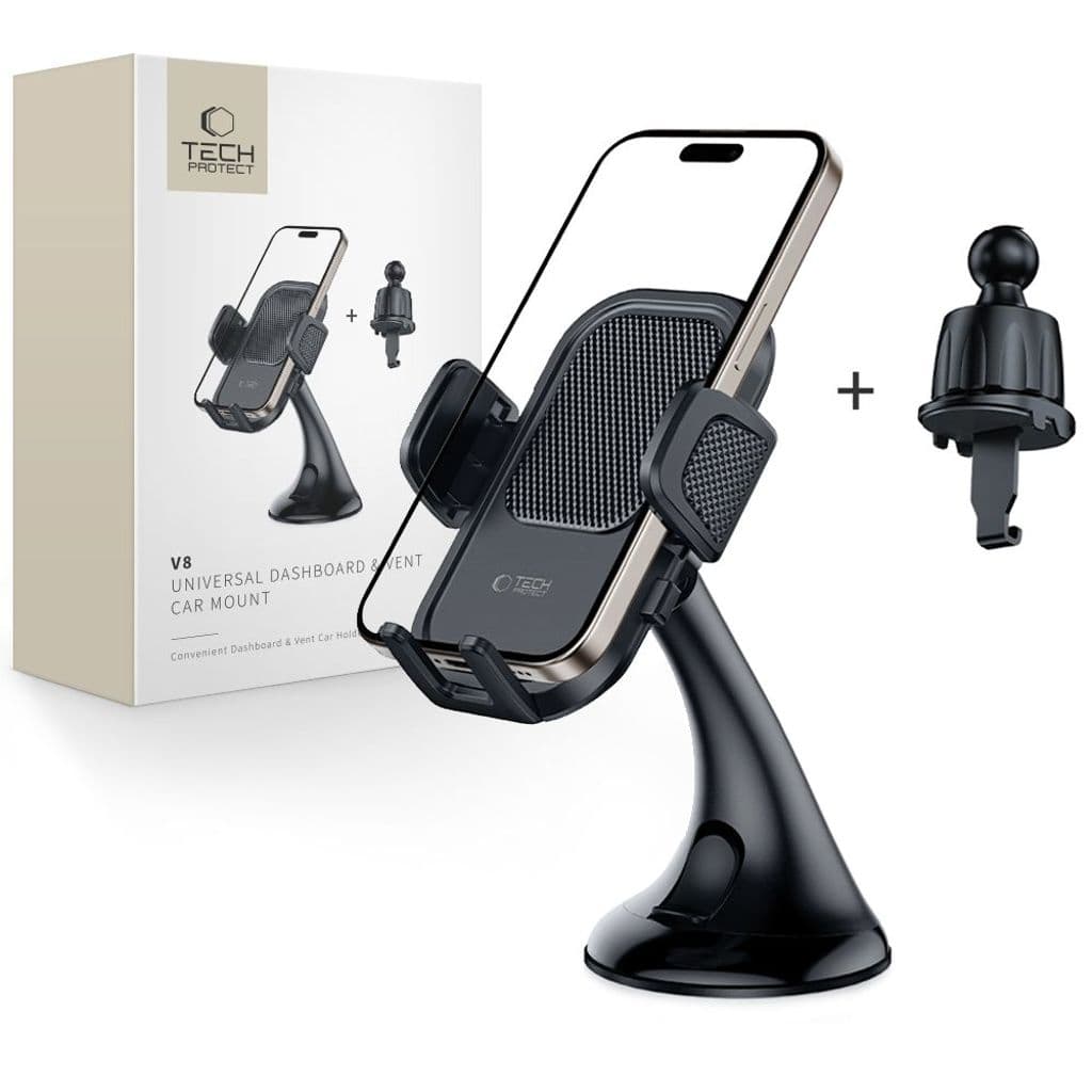 Tech-Protect V8 telefonhållare för instrumentbräda och luftventil – svart - Bild 3