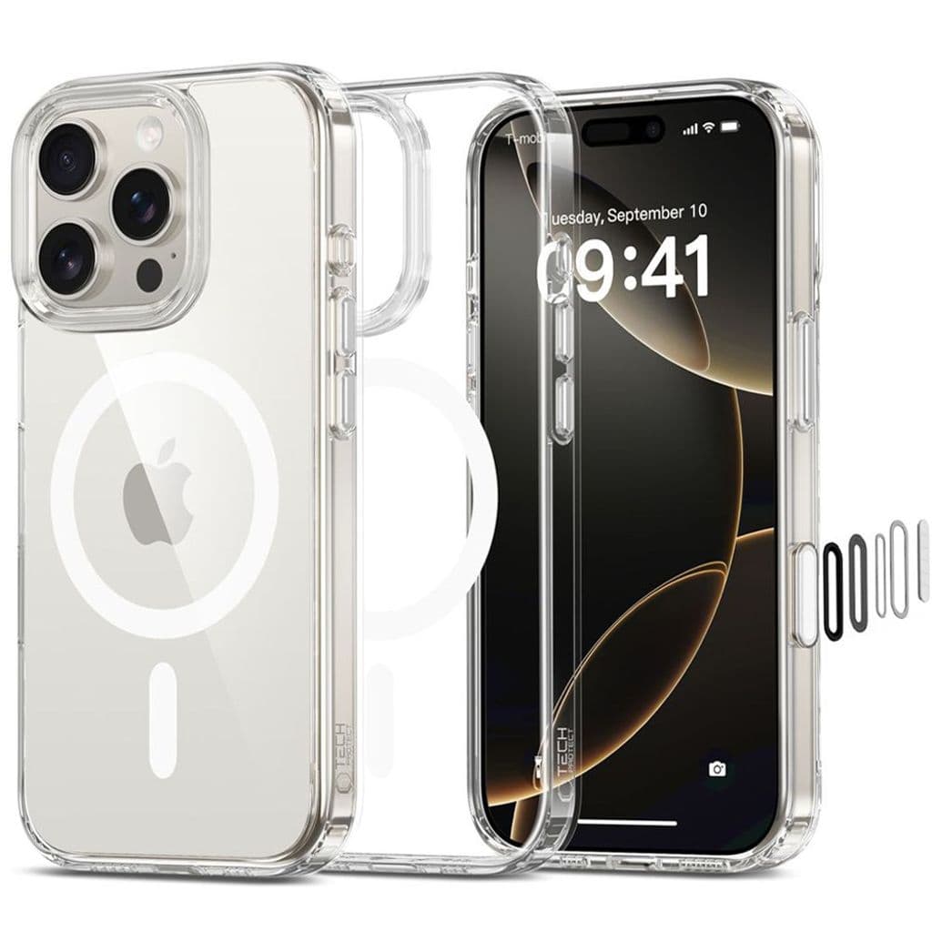 Tech-Protect Flexair Hybrid CC Magsafe Skal till iPhone 16 Pro - Transparent