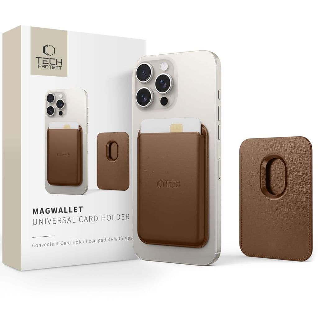 Tech-Protect MagWallet MagSafe-korthållare – brun