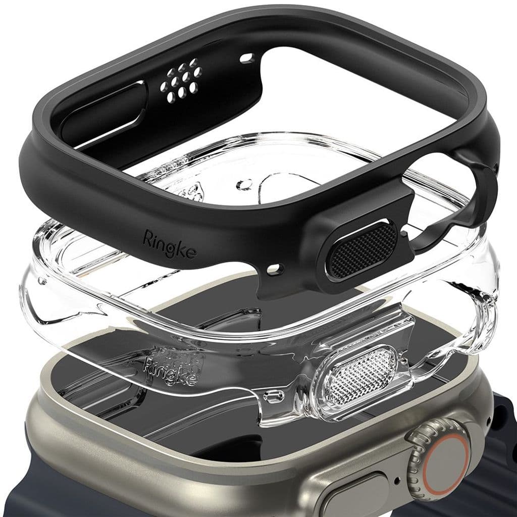Ringke Slim Skal till Apple Watch Ultra 1/2 (49mm), 2-pack - Transparent/Svart