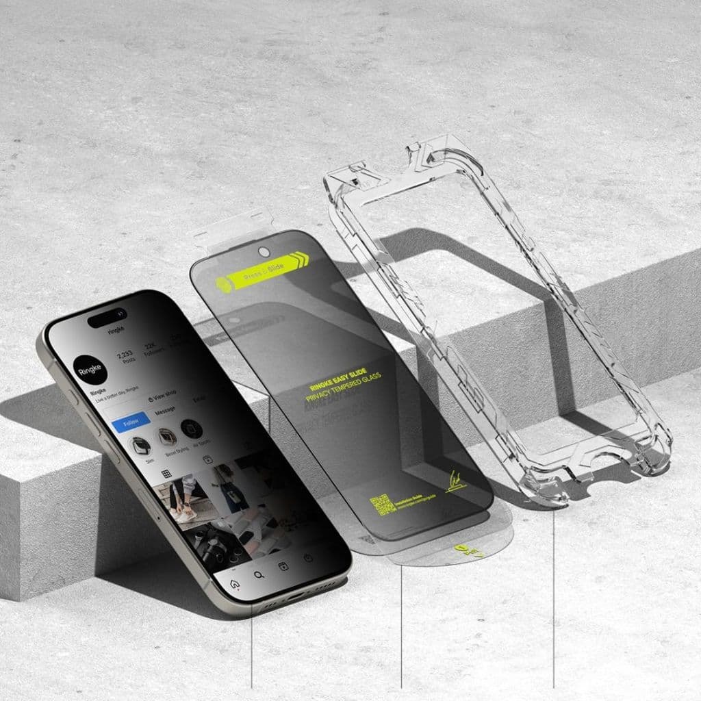 Ringke Easy Slide Privacy Glass 2-pack Skärmskydd till iPhone 16 Pro - Bild 4