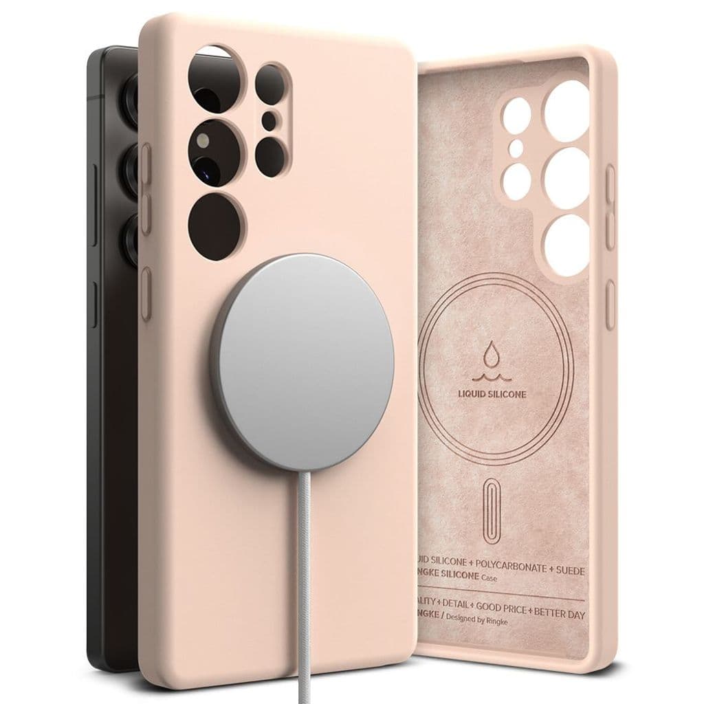 Ringke Silicone MagSafe Skal till Samsung Galaxy S25 Ultra - Rosa