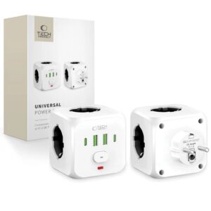 Tech-Protect PCL3x4 Strömskena USB 2x USB-A 2x USB-C - Vit