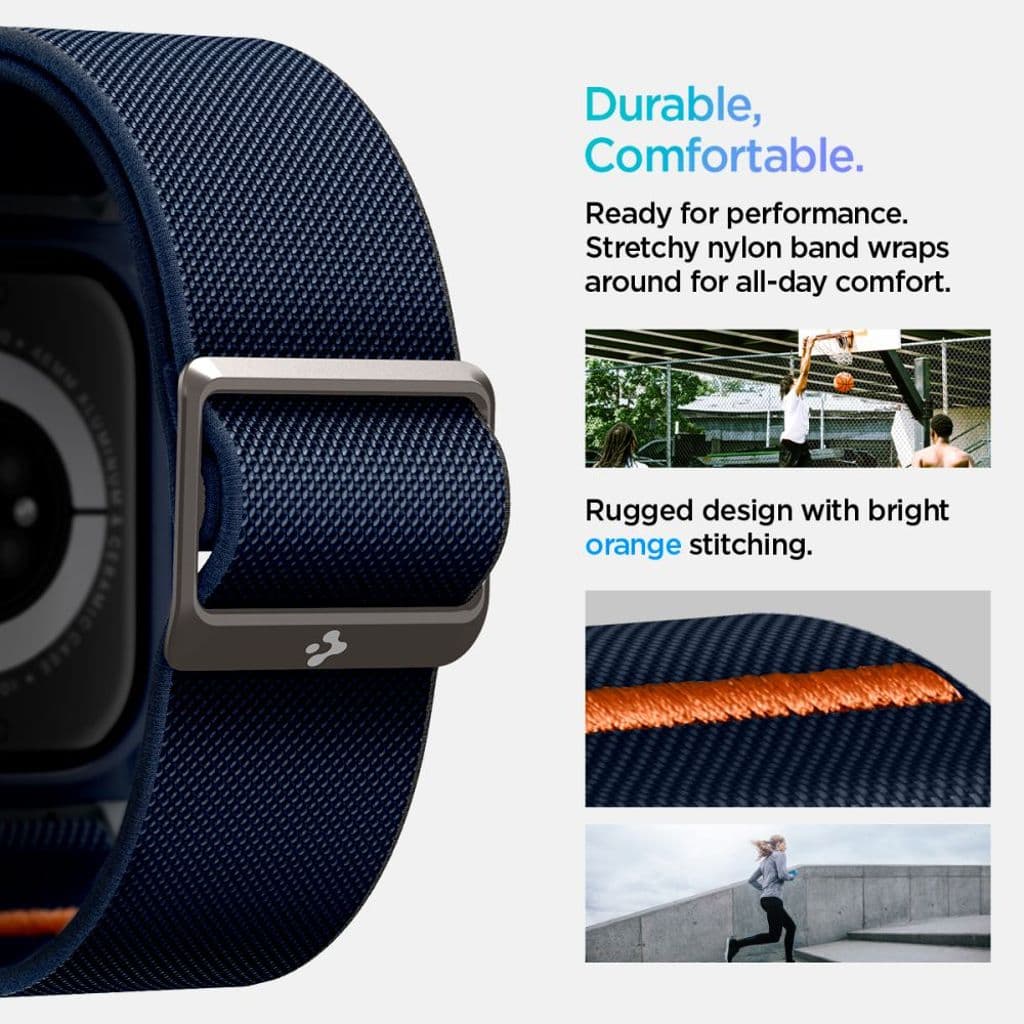 Spigen Lite Fit Pro Kockarmband till Apple Watch 10 46 mm - Marinblå - Bild 4