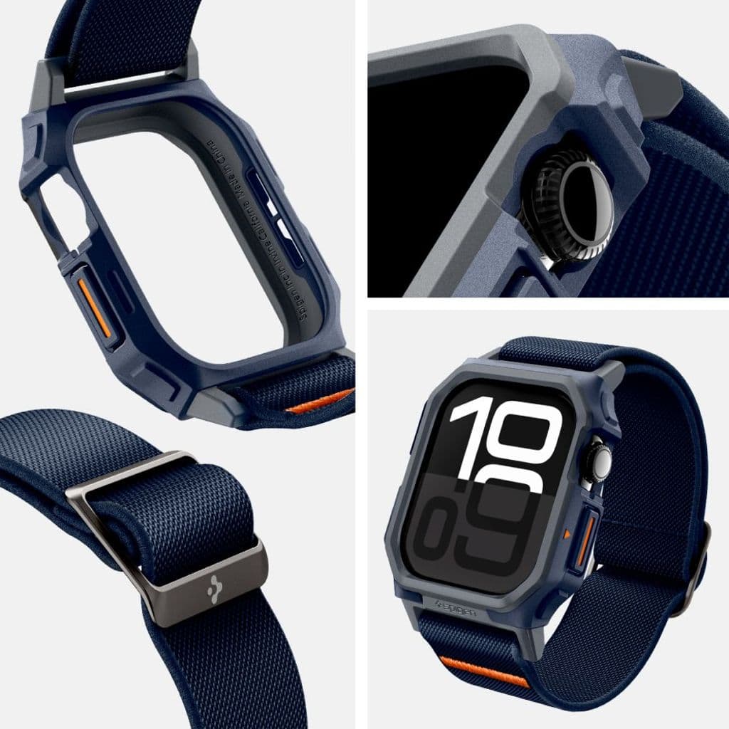 Spigen Lite Fit Pro Kockarmband till Apple Watch 10 46 mm - Marinblå - Bild 15