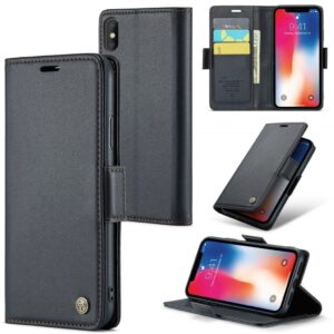CASEME iPhone XS Max Plånboksfodral RFID-blockerande 3 Kortfack – Svart