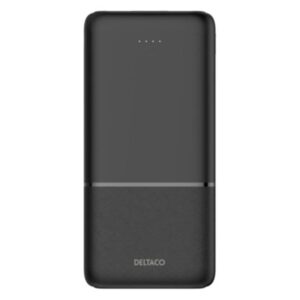 Deltaco Powerbank 10 000 mAh, 2x USB-A 18 W, 1x USB-C PD 20 W - Svart