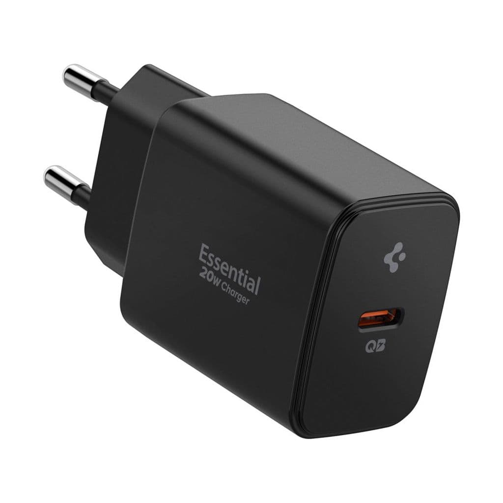 Spigen Essential EE201EU USB-C 20W väggladdare – svart