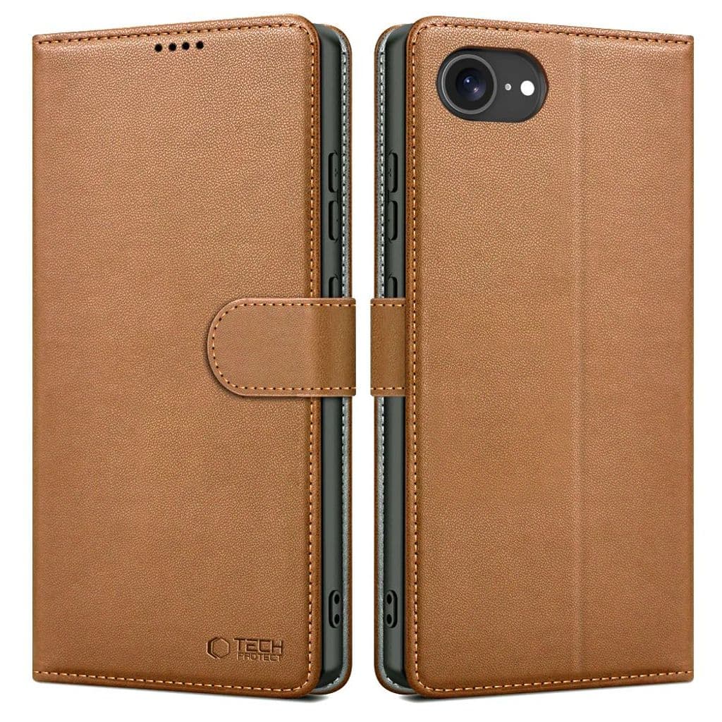 Tech-Protect Wallet Fodral till iPhone 16e - Brun