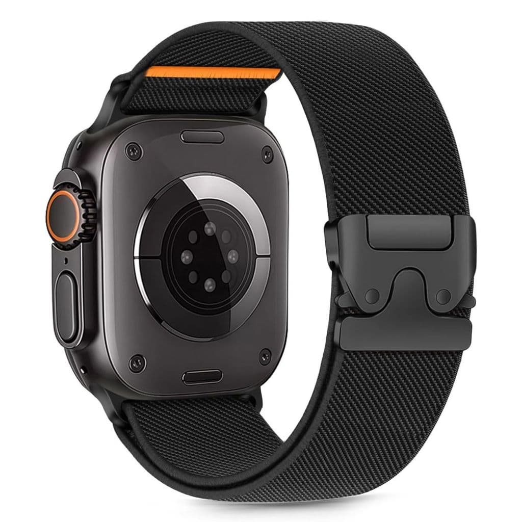 Tech-Protect Nylon Clasp Kockarmband till Apple Watch 44/45/46/49 mm - Svart