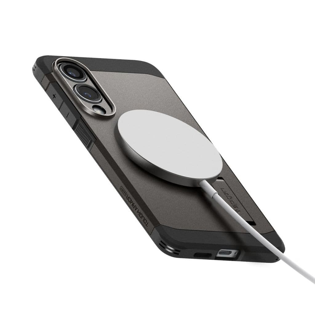 Spigen Tough Armor MagSafe Skal till Samsung Galaxy S25 Edge - Grå/Svart - Bild 2