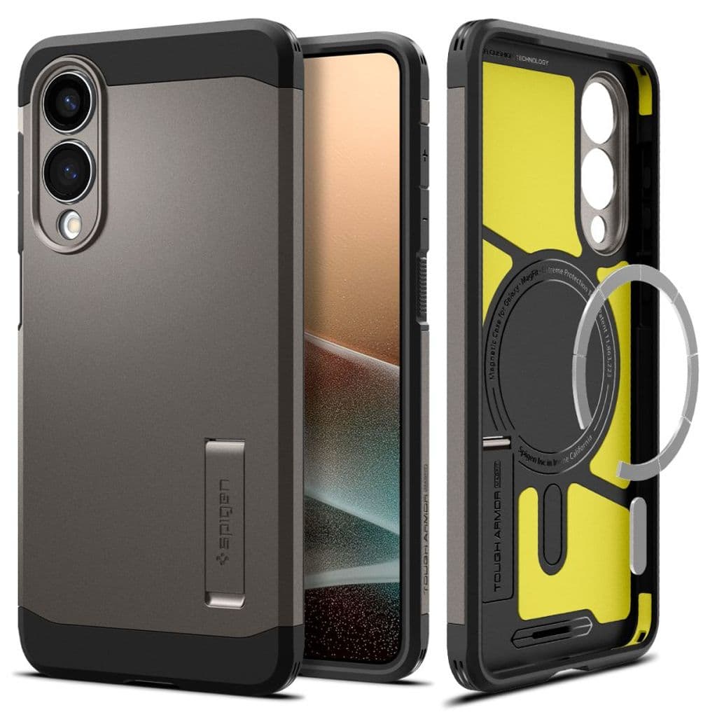 Spigen Tough Armor MagSafe Skal till Samsung Galaxy S25 Edge - Grå/Svart