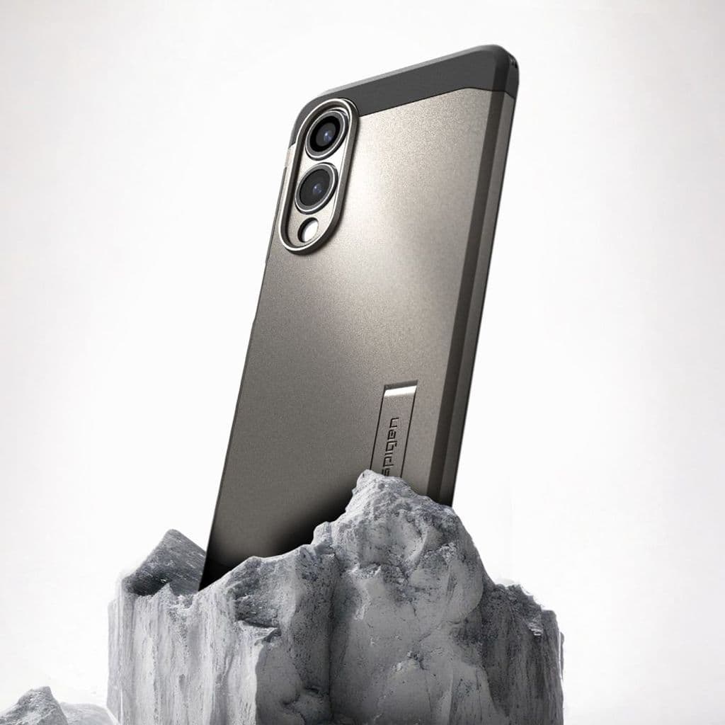 Spigen Tough Armor MagSafe Skal till Samsung Galaxy S25 Edge - Grå/Svart - Bild 4