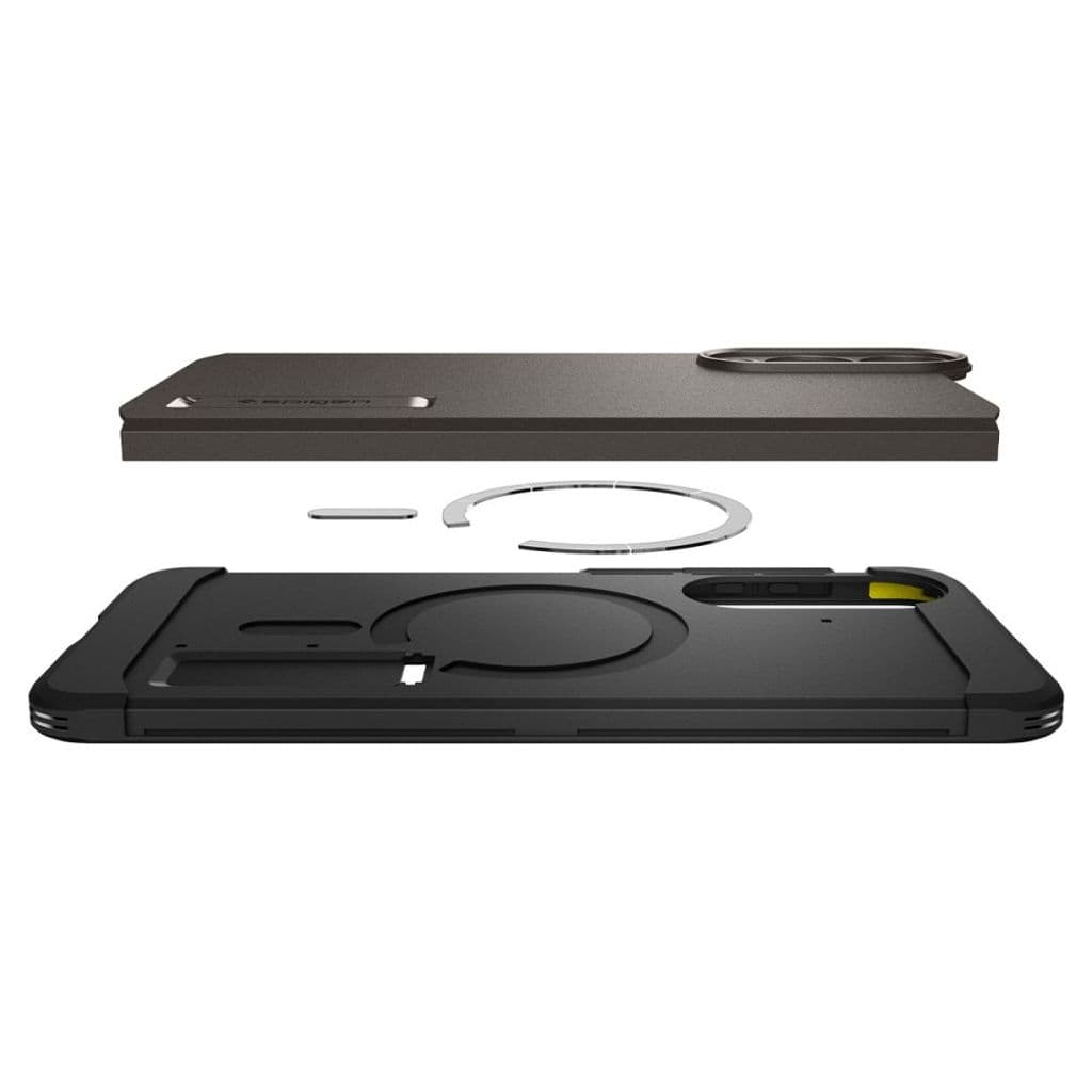 Spigen Tough Armor MagSafe Skal till Samsung Galaxy S25 Edge - Grå/Svart - Bild 3