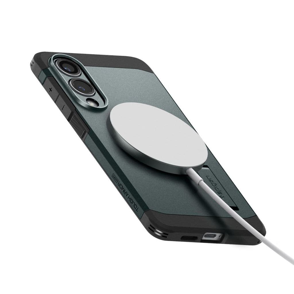 Spigen Tough Armor MagSafe Skal till Samsung Galaxy S25 Edge - Grön/Svart - Bild 9