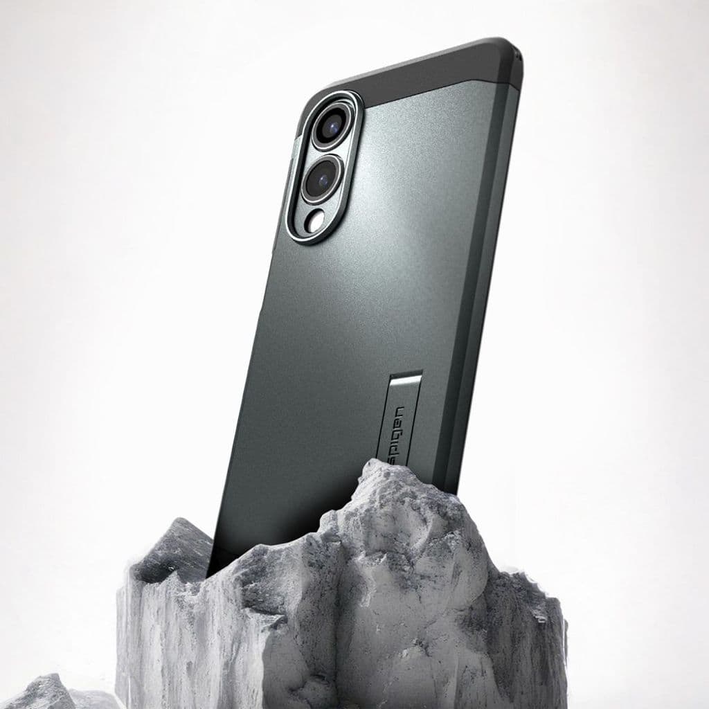 Spigen Tough Armor MagSafe Skal till Samsung Galaxy S25 Edge - Grön/Svart - Bild 3