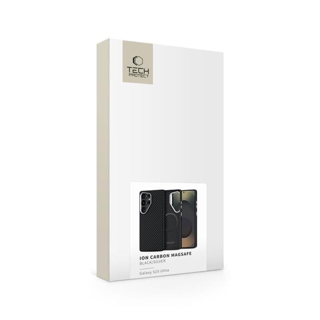 Tech-Protect Ion Carbon MagSafe Skal till Samsung Galaxy S25 Ultra - Svart