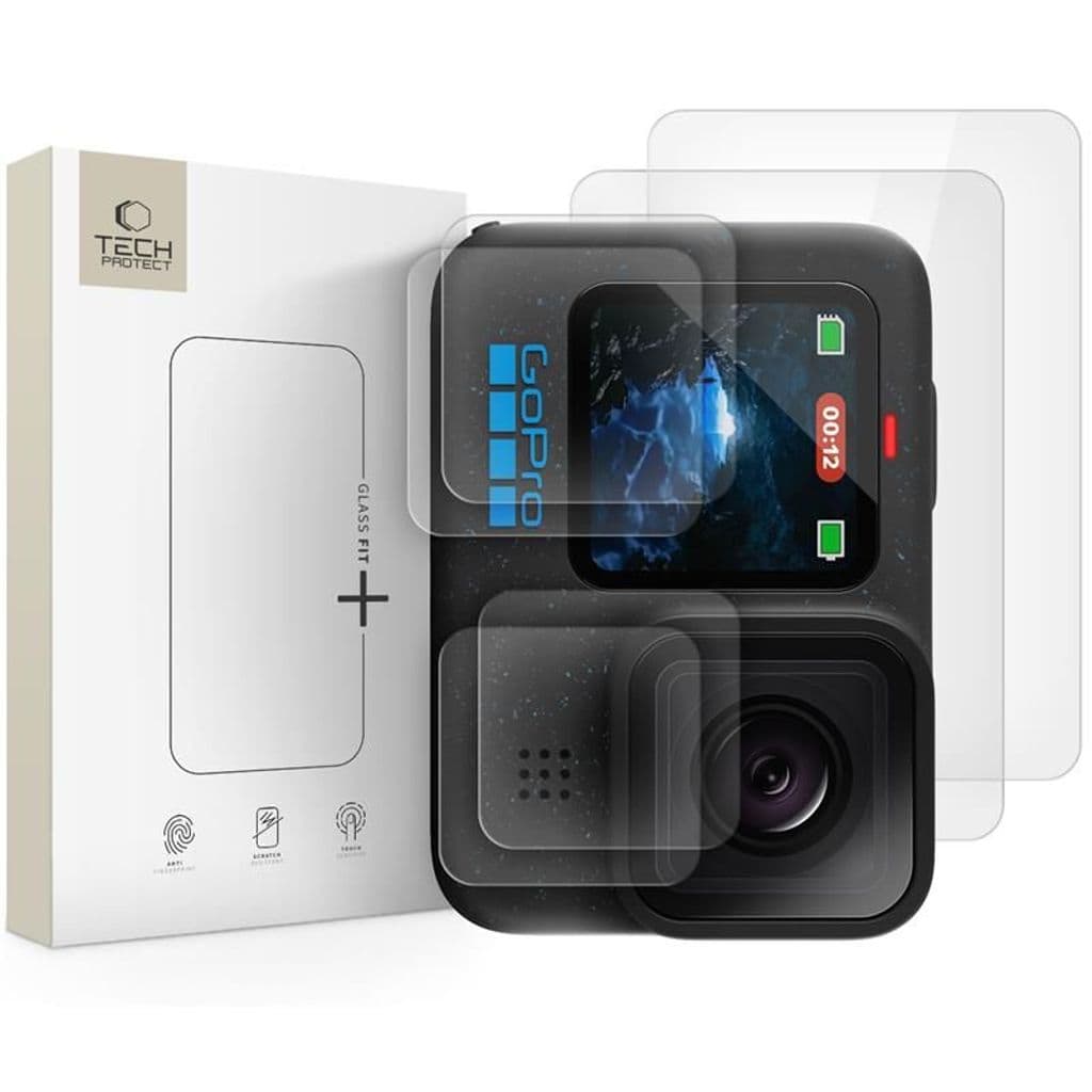 Tech-Protect Glass Fit+ 2-pack Skärmskydd för GoPro Hero 9/10/11/12 – Transparent