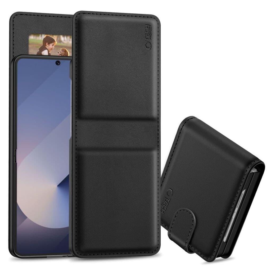 Tech-Protect Wallet Fodral till Samsung Galaxy Z Flip 7 - Svart