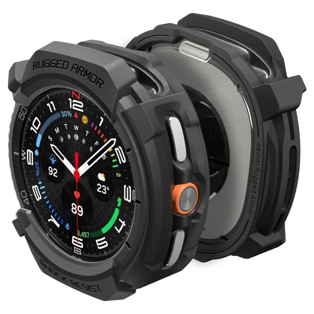 Spigen Rugged Armor Skal till Samsung Galaxy Watch 8 Classic 46mm - Svart