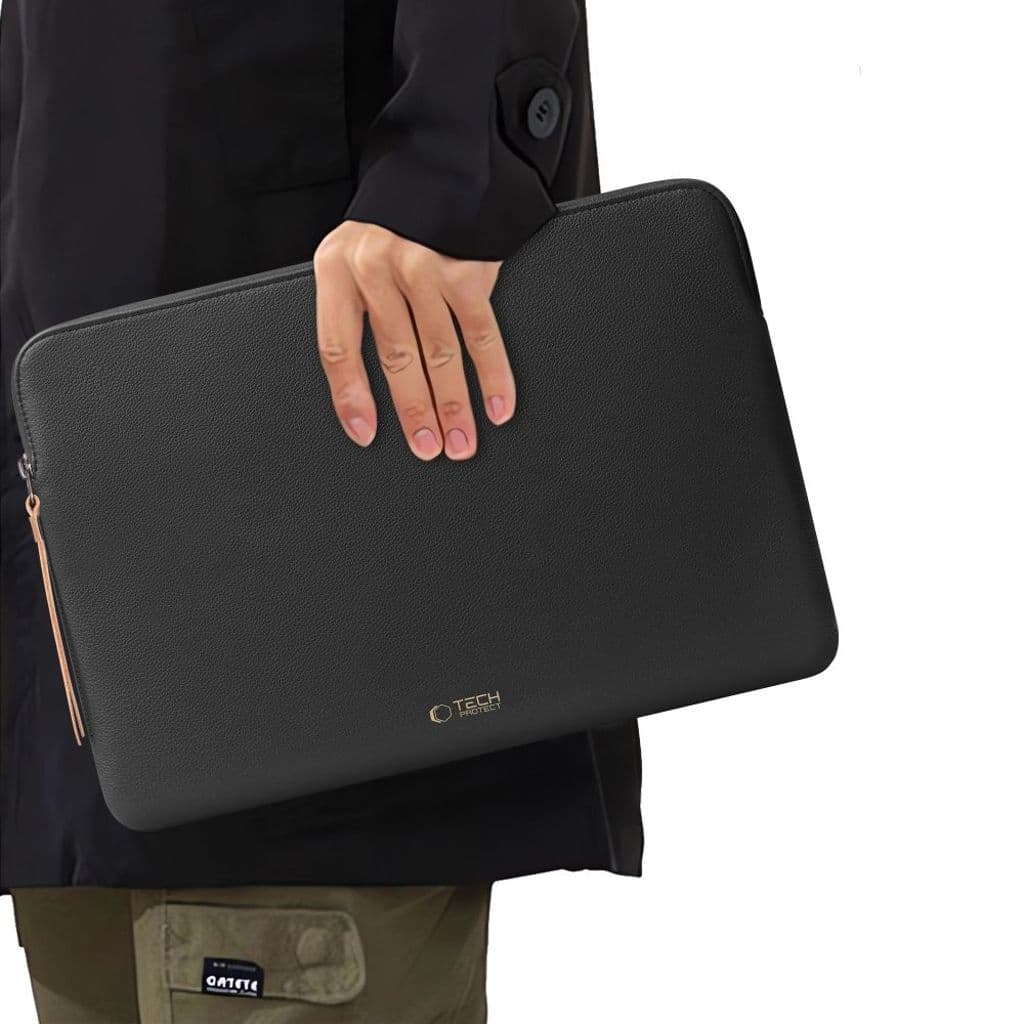 Tech-Protect Fleece laptopfodral 15–16 tum – svart - Bild 2