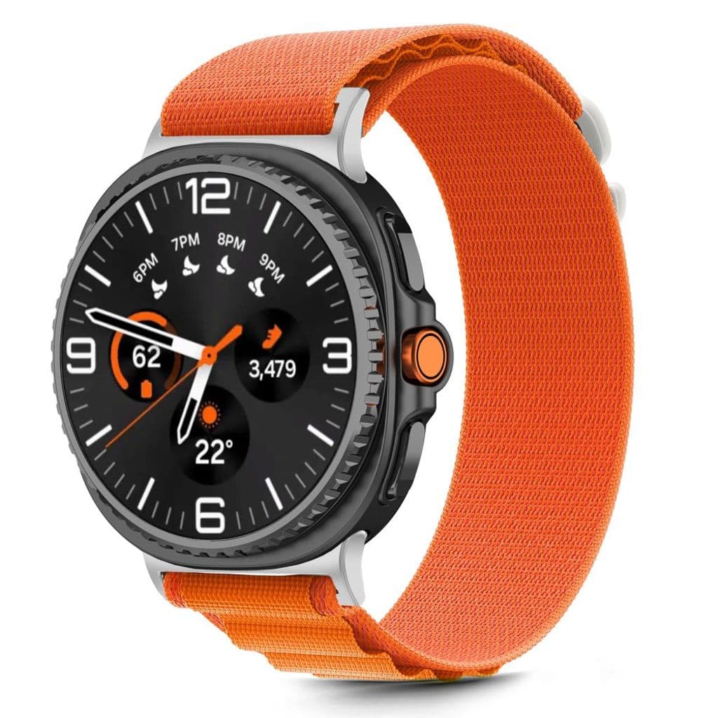 Tech-Protect Nylon Stripe Kockarmband Samsung Galaxy Watch 40/44/46 mm - Orange - Bild 4