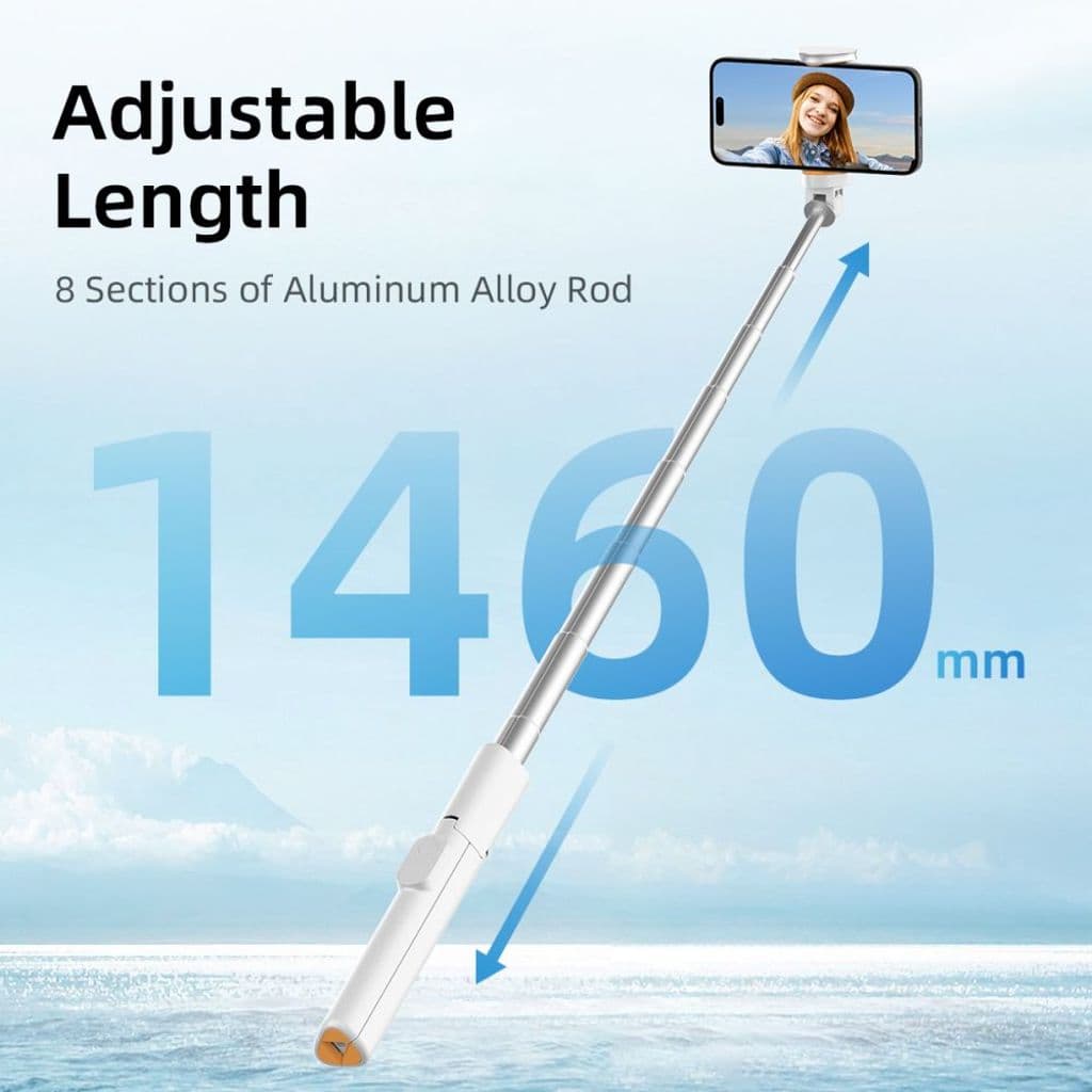 Tech-Protect L09S selfiepinne med stativ – vit - Bild 8