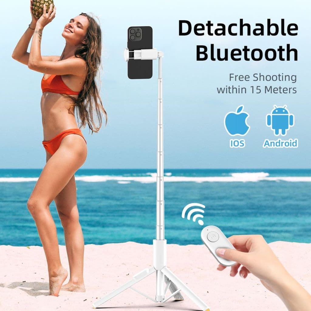 Tech-Protect L09S selfiepinne med stativ – vit - Bild 2