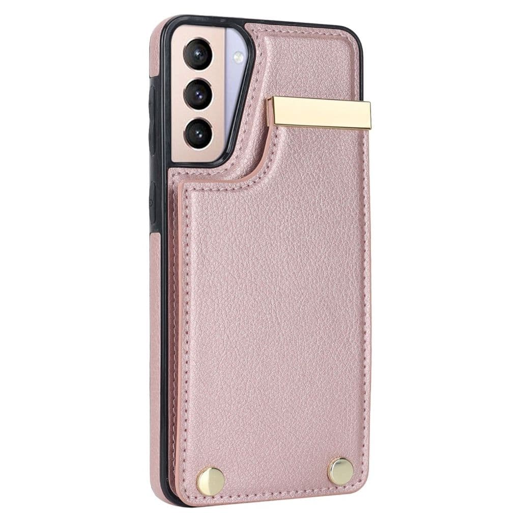 Samsung Galaxy S21 5G Skal med korthållare - Roséguld