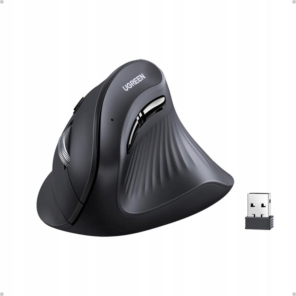 UGREEN Ergonomisk vertikal mus 4000 DPI max, 5 knappar - Svart - Bild 2