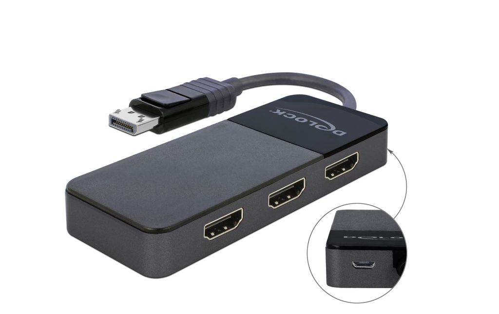 Delock DisplayPort-splitter 1x DisplayPort till 3x HDMI MST - Bild 3