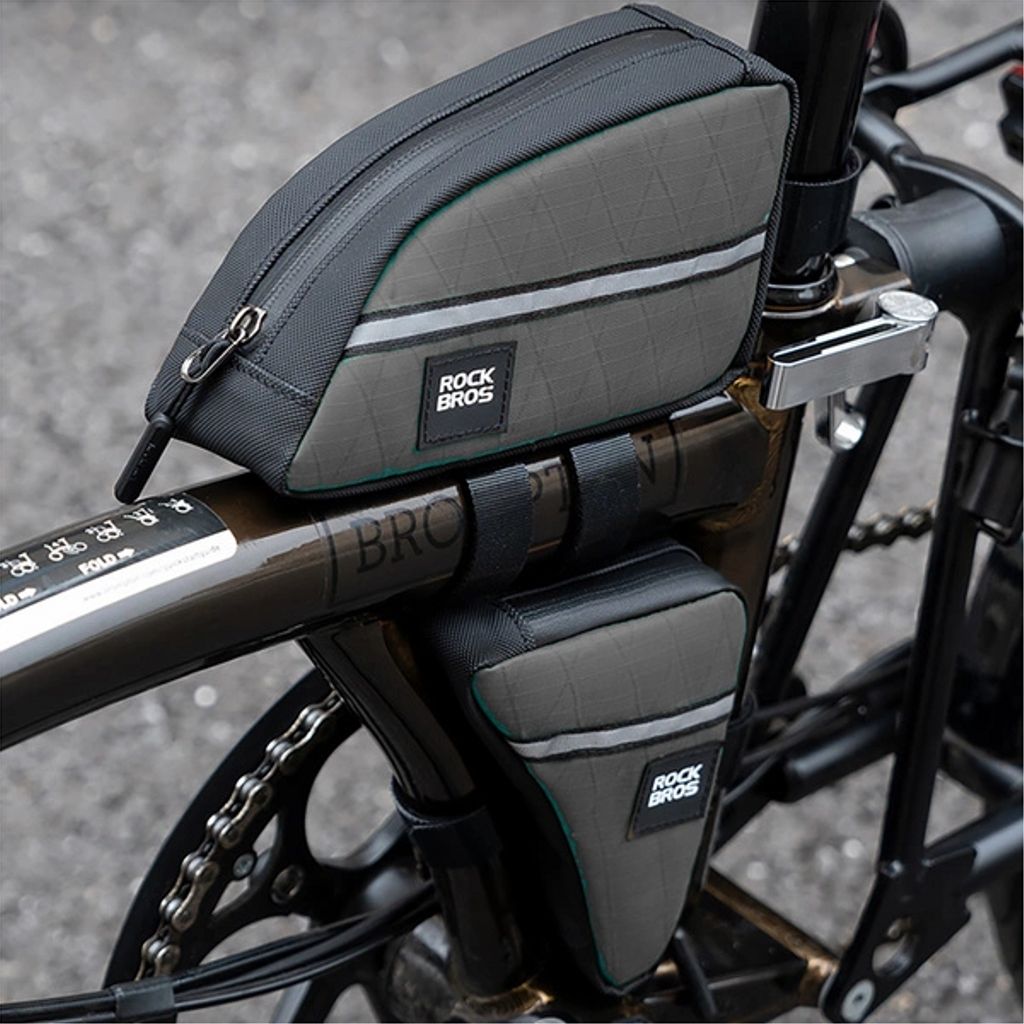 Rockbros Cykelväska Triangel För Ram 0.8L - Grön - Bild 3