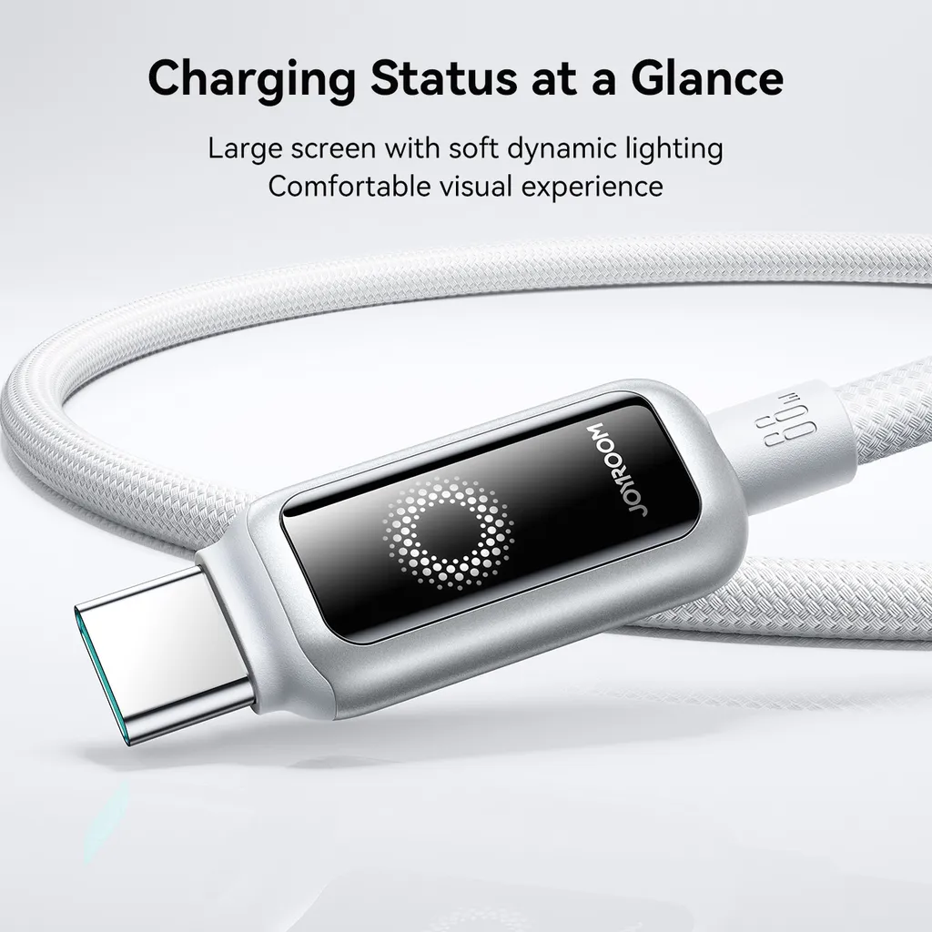Joyroom USB-A till USB-C snabbladdningskabel 66W, 1,2m - Vit - Bild 2