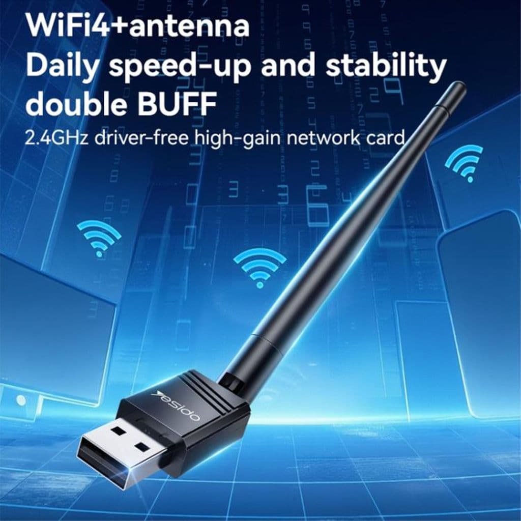 Yesido WiFi4 Trådlös USB-A-adapter med extern antenn 150 Mbps - Bild 2