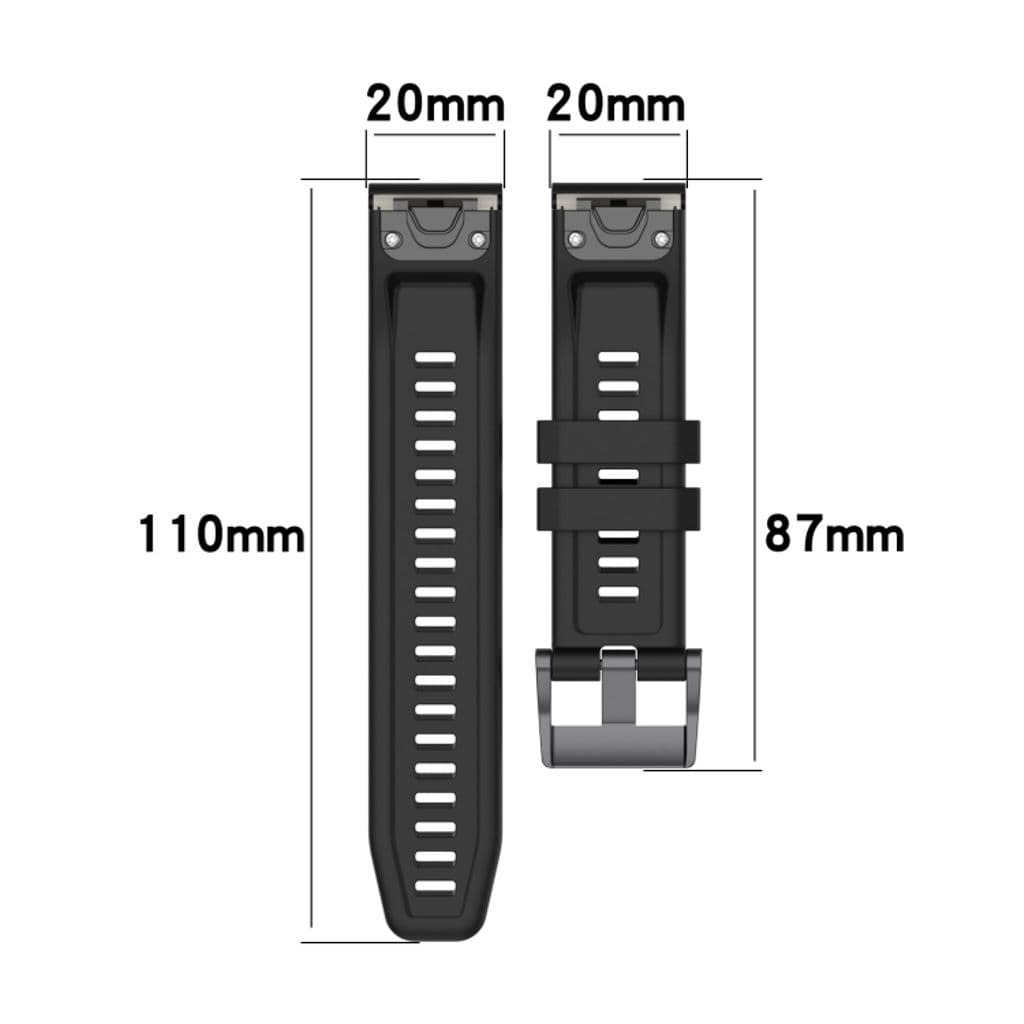 Garmin Fenix 7S Solar Kockarmband i silikon enfärgat - Svart - Bild 2