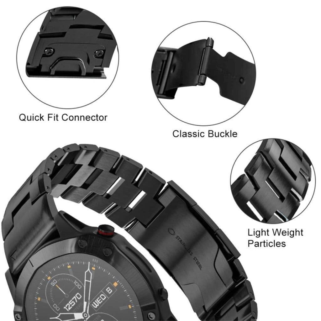 Garmin Fenix 7X Solar Kockarmband i titanlegering med snabbfäste - Svart - Bild 4