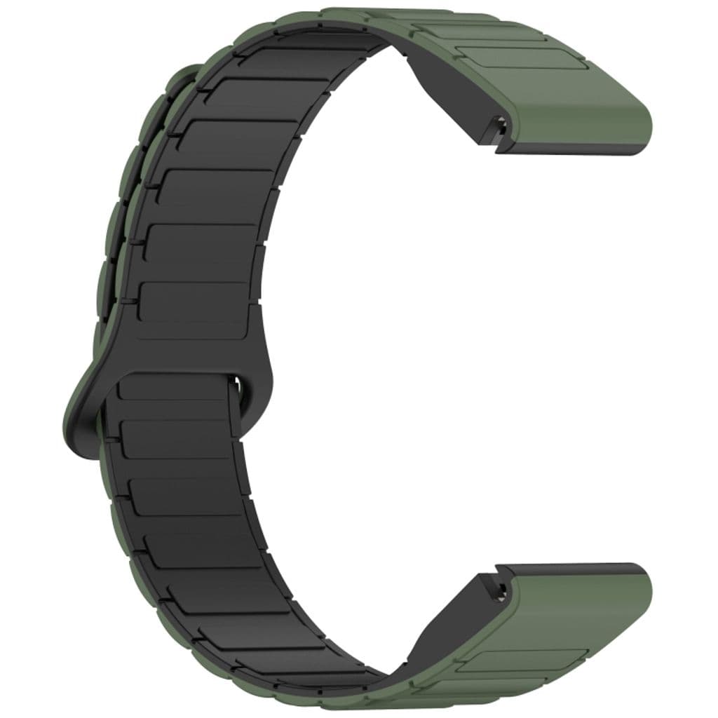 Garmin Fenix 8 43mm Kockarmband i silikon tvåfärgat - Svart / Grön - Bild 7