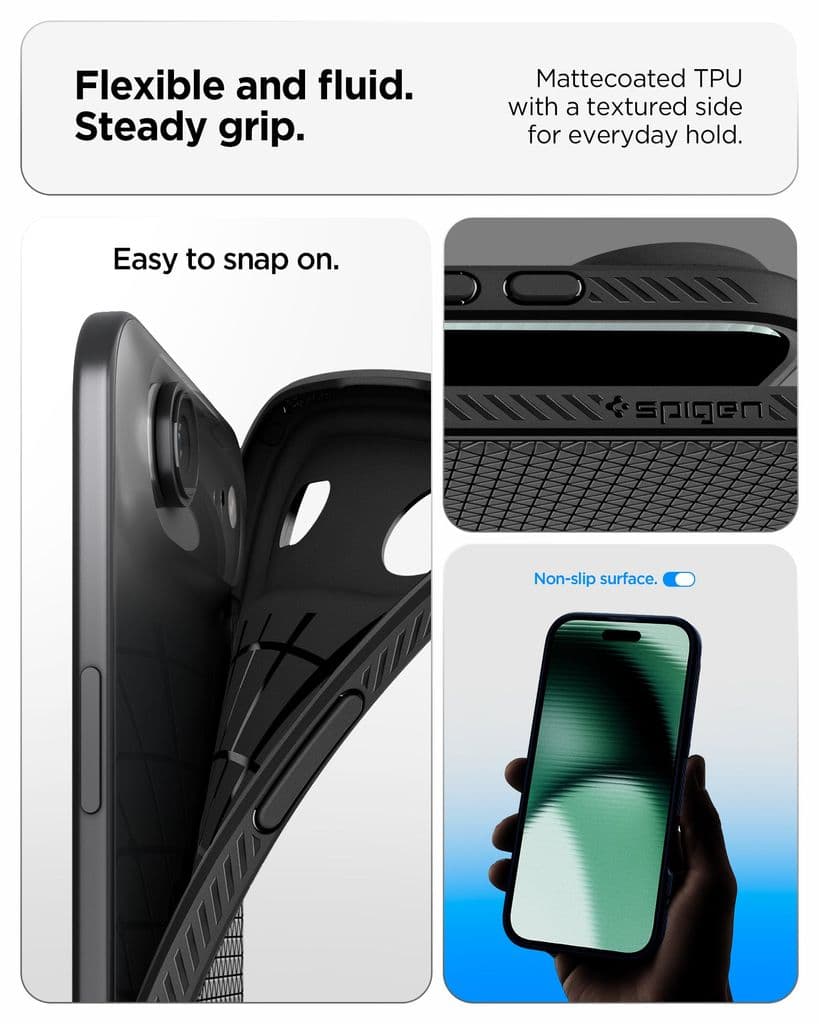 Spigen iPhone 17 Air Liquid Air Skal - Matte Black - Bild 9