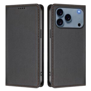 iPhone 18 Pro/17 Pro Plånboksfodral i PU-läder med RFID-skydd och magnetlås - Svart