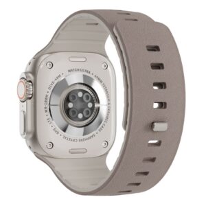 Apple Watch 42/41/40/38mm Texturerat Silikonarmband - Grå/Vit