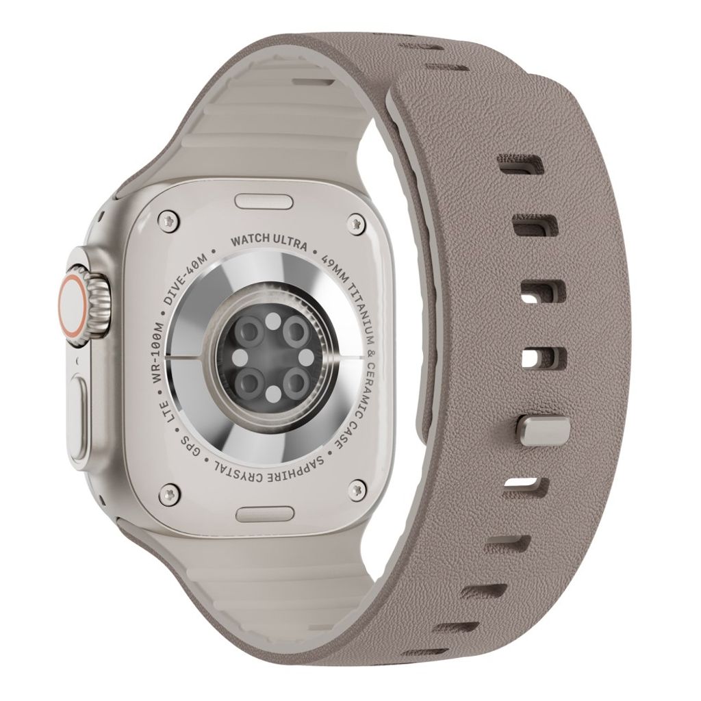 Apple Watch 42/41/40/38mm Texturerat Silikonarmband - Grå/Vit