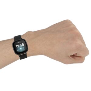 Fitbit Versa 4 / Sense 2 Klockarmband i rostfritt stål, storlek S - Roséguld