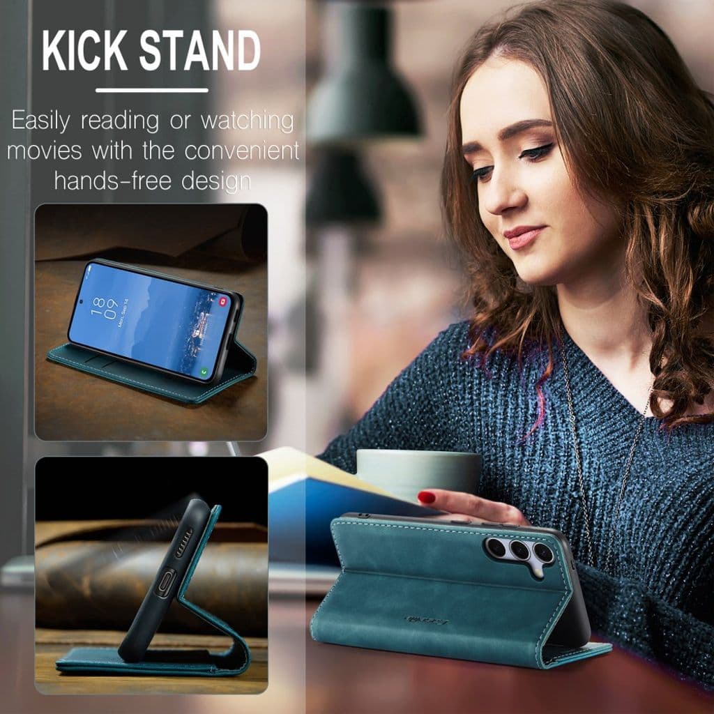 CASEME Samsung Galaxy S25 FE Plånboksfodral med Kortfack - Blå - Bild 5
