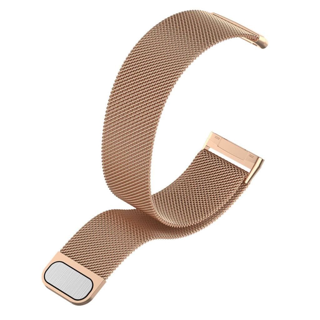 Fitbit Versa 4 / Sense 2 Klockarmband i rostfritt stål, storlek L - Roséguld