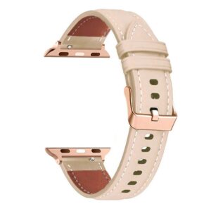 Apple Watch 38/40/41/42mm Genuint Läder Armband - Beige